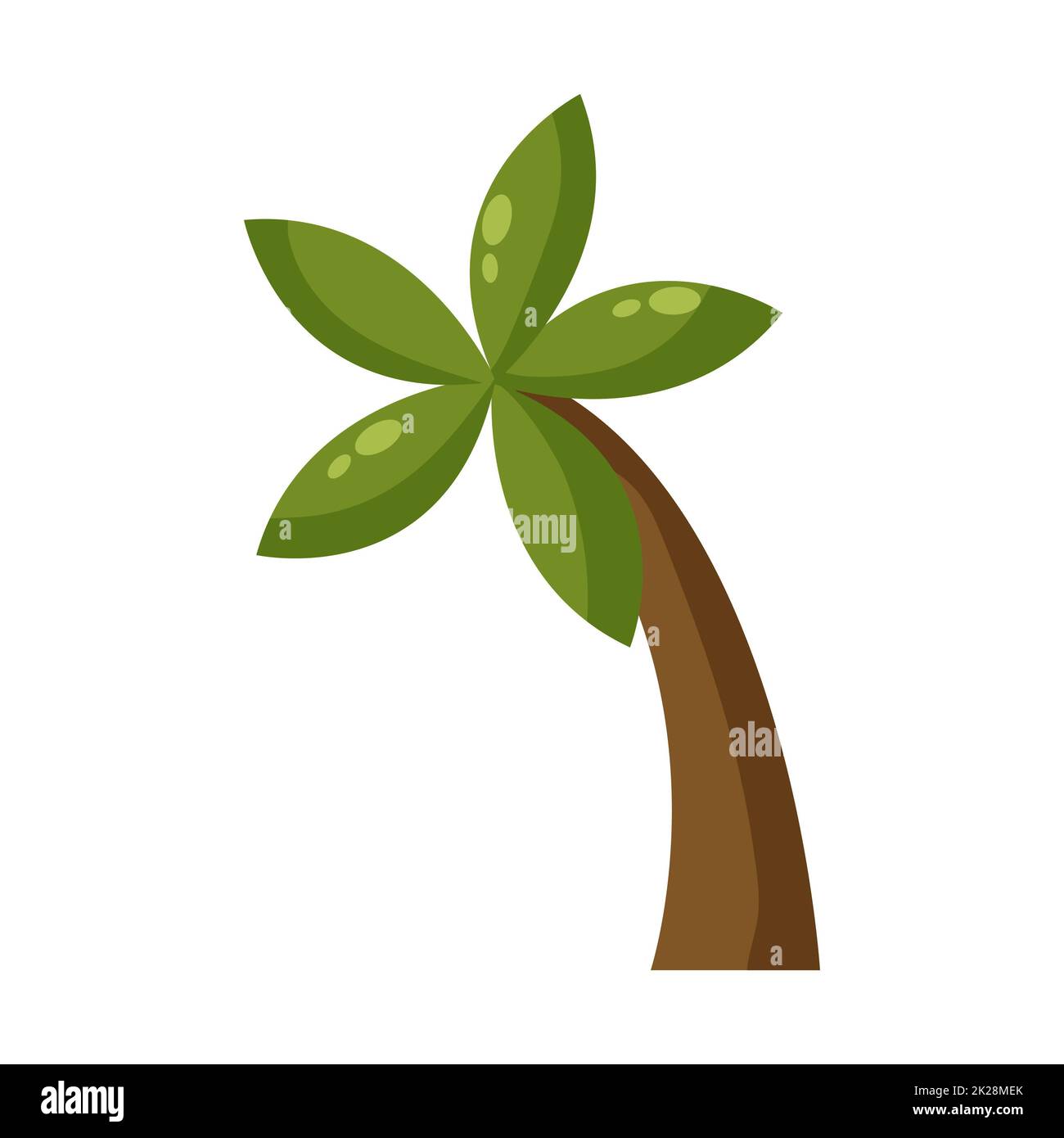 Albero di palma verde astratto isolato su sfondo bianco - Vector Foto Stock