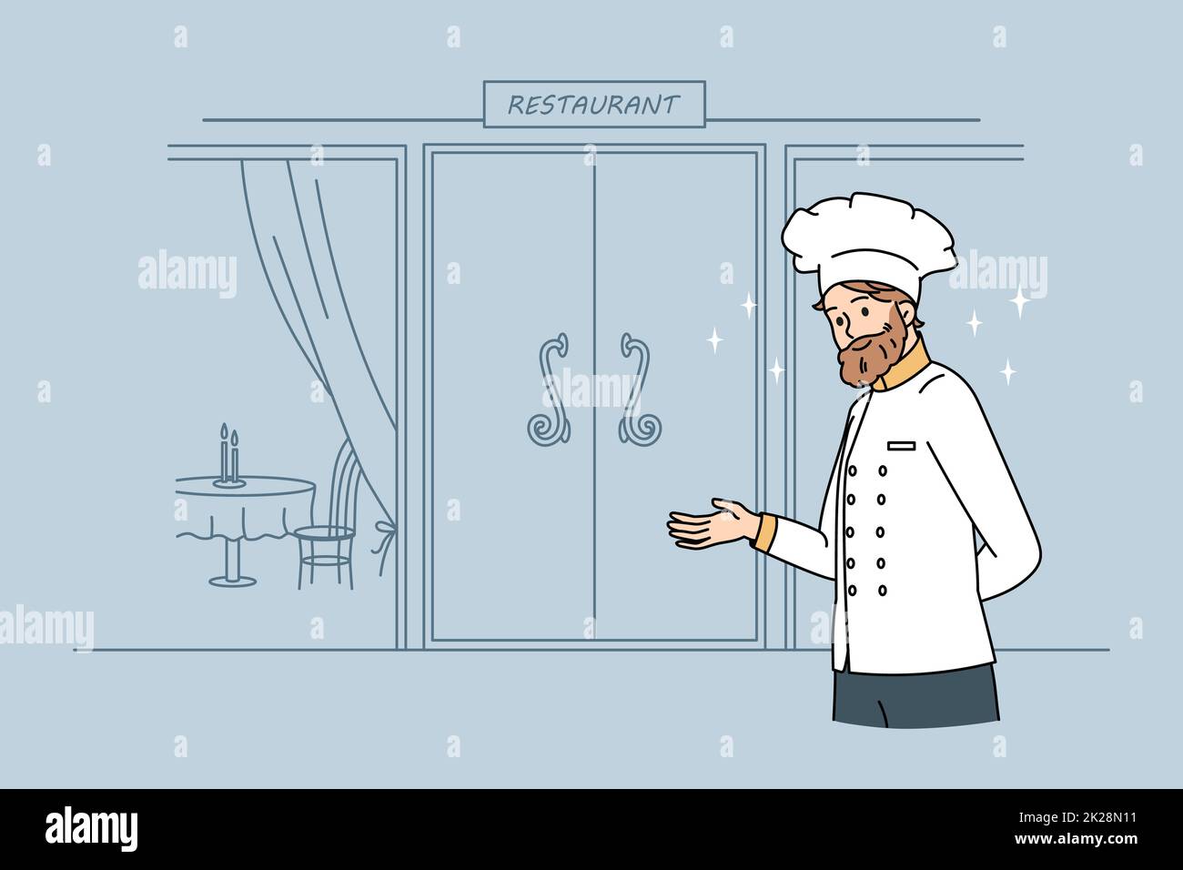 Lavorare come chef nel concetto di ristorante. Foto Stock