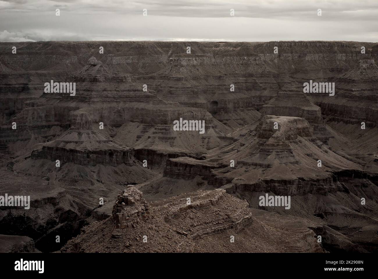 Grand Canyon Arizona in tonalità seppia Foto Stock