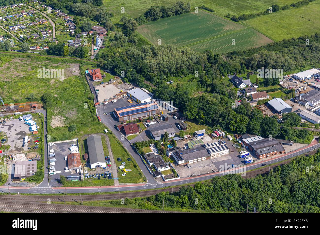 Luftbild der Firma Korte , Östingstraße, Hamm, Ruhrgebiet, , Nordrhein-Westfalen, Deutschland, Europa, Luftbild, vista dall'alto, Luftaufnahme, Luftbi Foto Stock