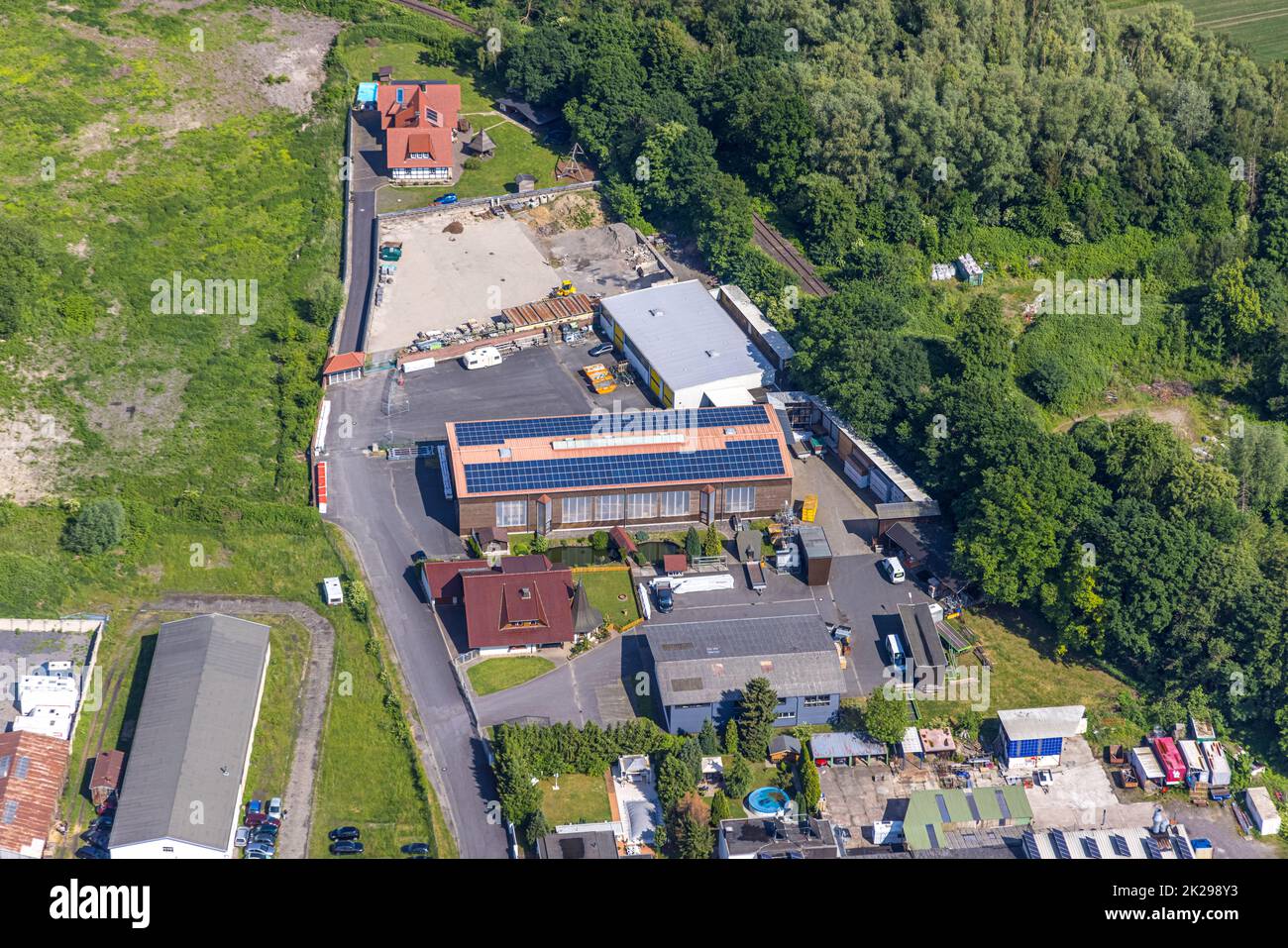 Luftbild der Firma Korte , Östingstraße, Hamm, Ruhrgebiet, , Nordrhein-Westfalen, Deutschland, Europa, Luftbild, vista dall'alto, Luftaufnahme, Luftbi Foto Stock