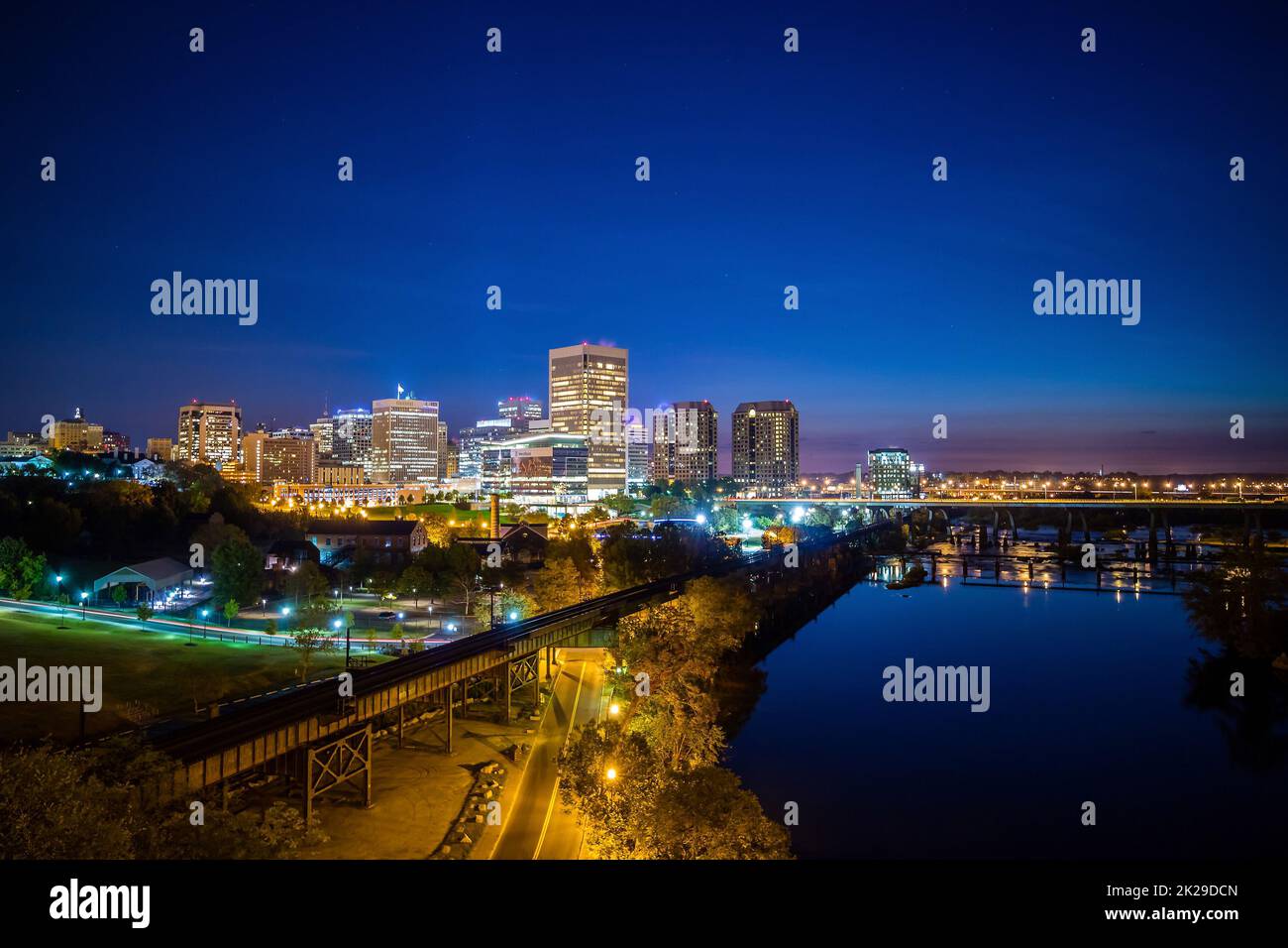 Skyline del centro di Richmond, Virginia Foto Stock