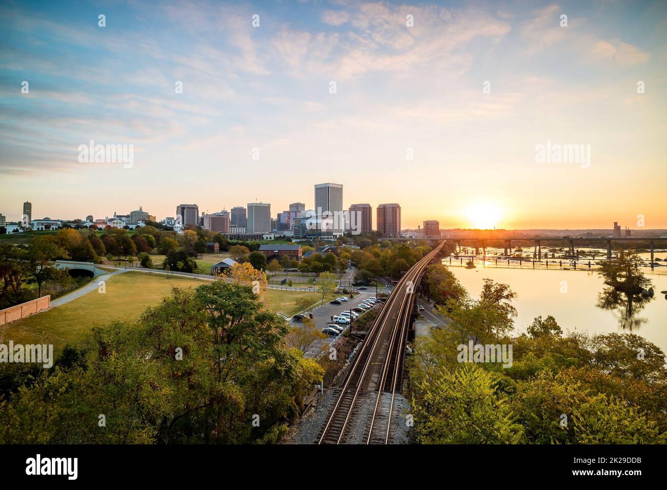 Skyline del centro di Richmond, Virginia Foto Stock