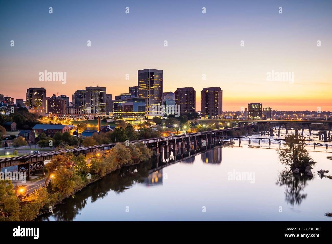 Skyline del centro di Richmond, Virginia Foto Stock