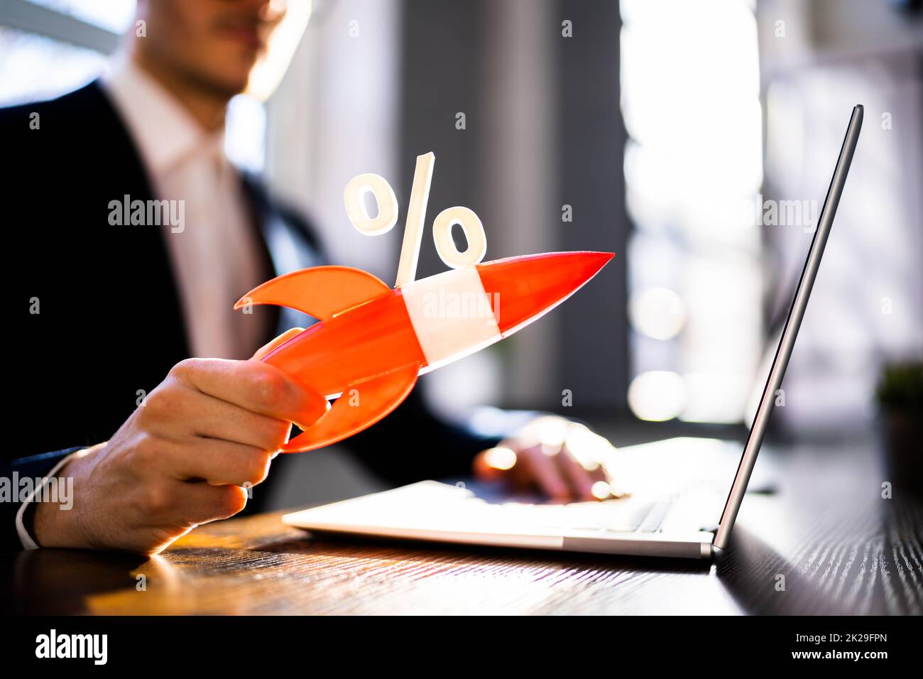 Percentuale aumento velocità. Aumento percentuale di interesse Foto Stock
