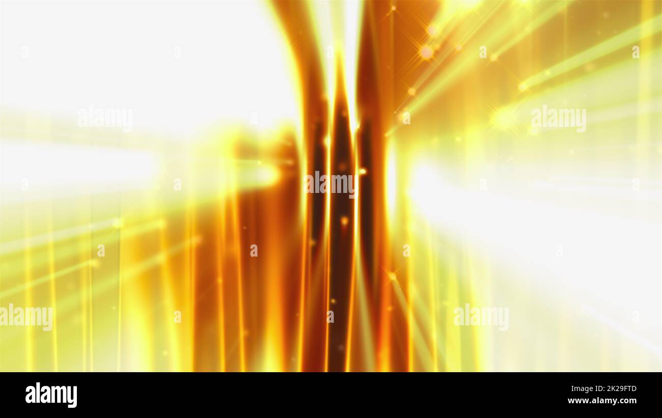 Flussi astratti d'oro e raggi Foto Stock