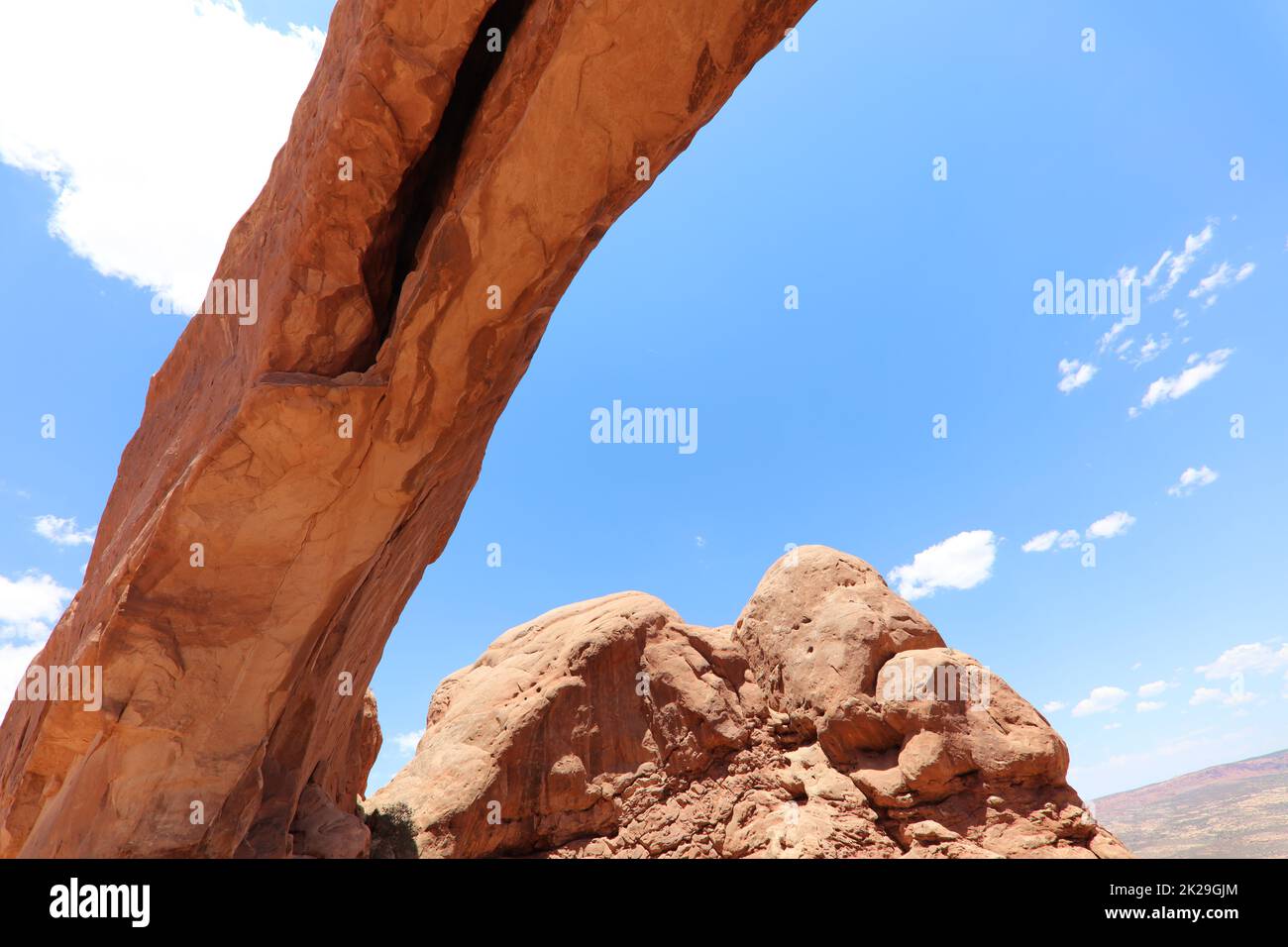 La torretta Arch nel Parco Nazionale Arches. Utah. Stati Uniti d'America Foto Stock
