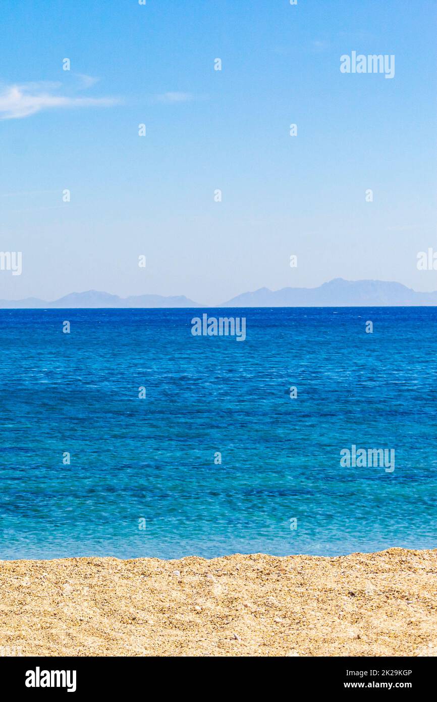 Le spiagge più belle dell'isola di Kos in Grecia vista panoramica. Foto Stock