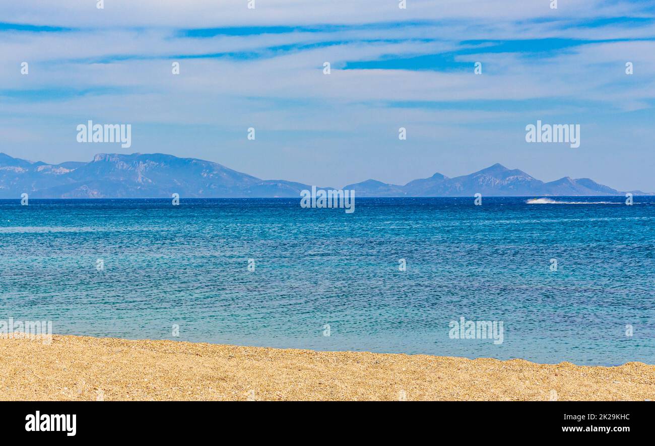 Le spiagge più belle dell'isola di Kos in Grecia vista panoramica. Foto Stock
