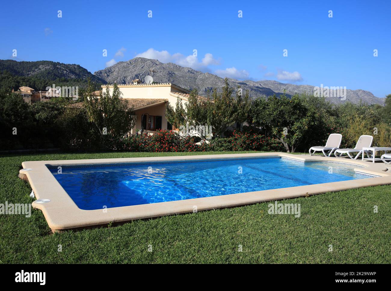 Finca Casa con piscina vicino Pollensa. Maiorca. Spagna Foto Stock