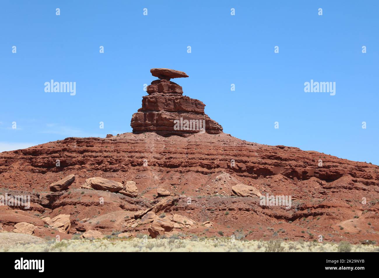 Mexican Hat Rock nella contea di San Juan. Utah. STATI UNITI Foto Stock