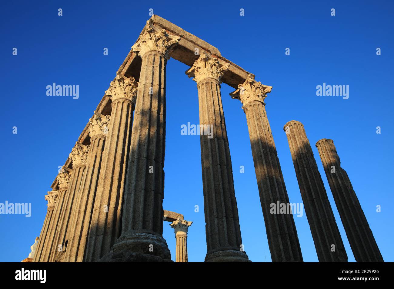 Tempio romano di Diana a Evora. Alentejo. Portogallo Foto Stock