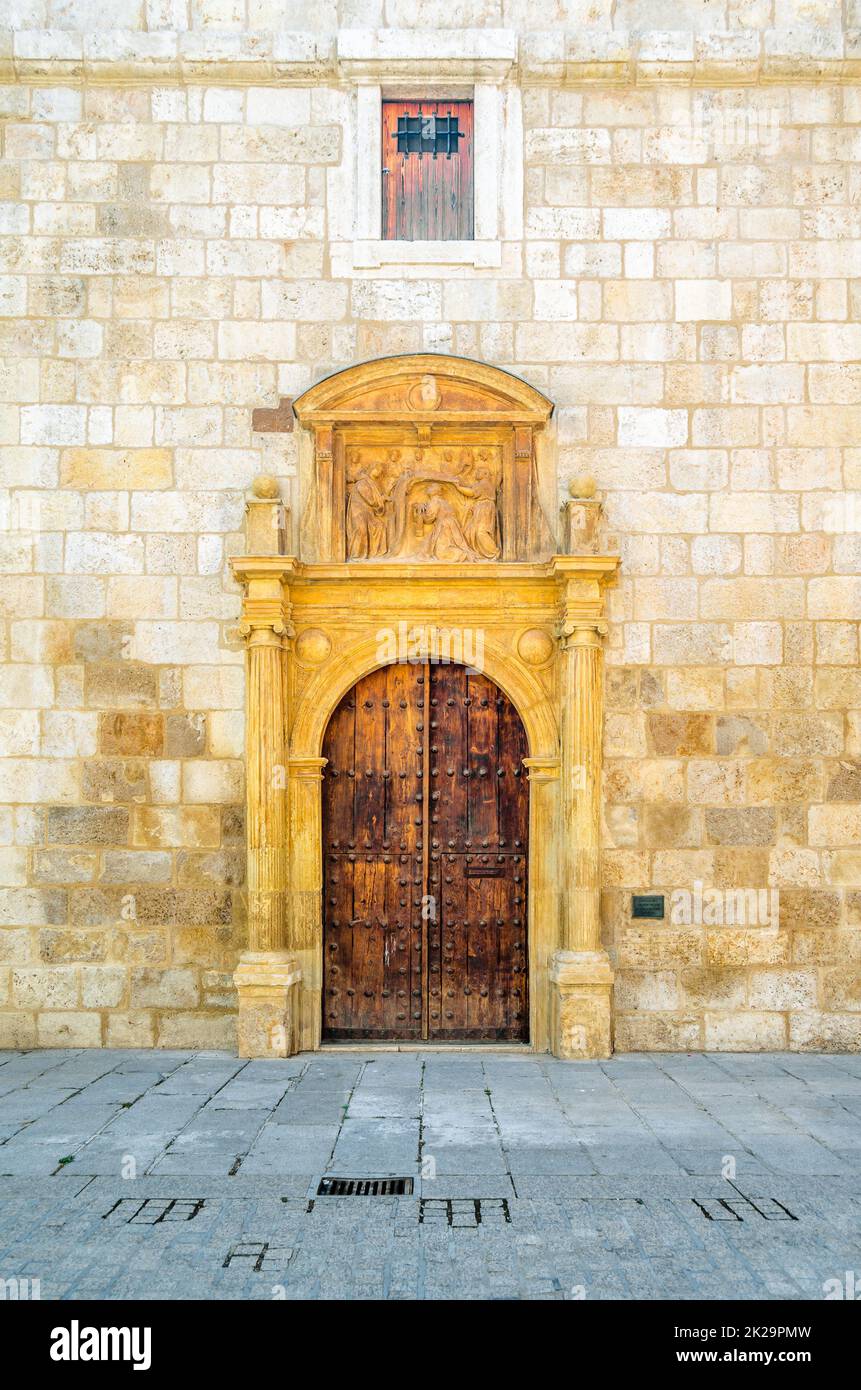 Dettaglio architettonico, monumento ad Alcala de Henares, provincia di Madrid, Spagna Foto Stock