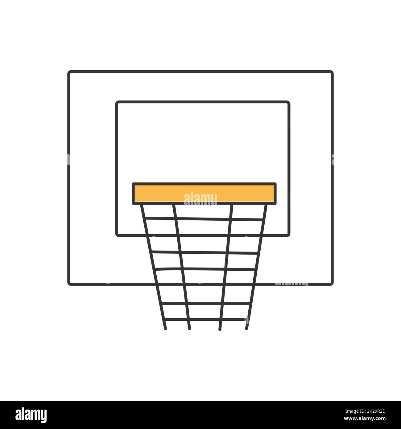 Elegante icona da basket sottile su sfondo bianco - Vector Foto Stock