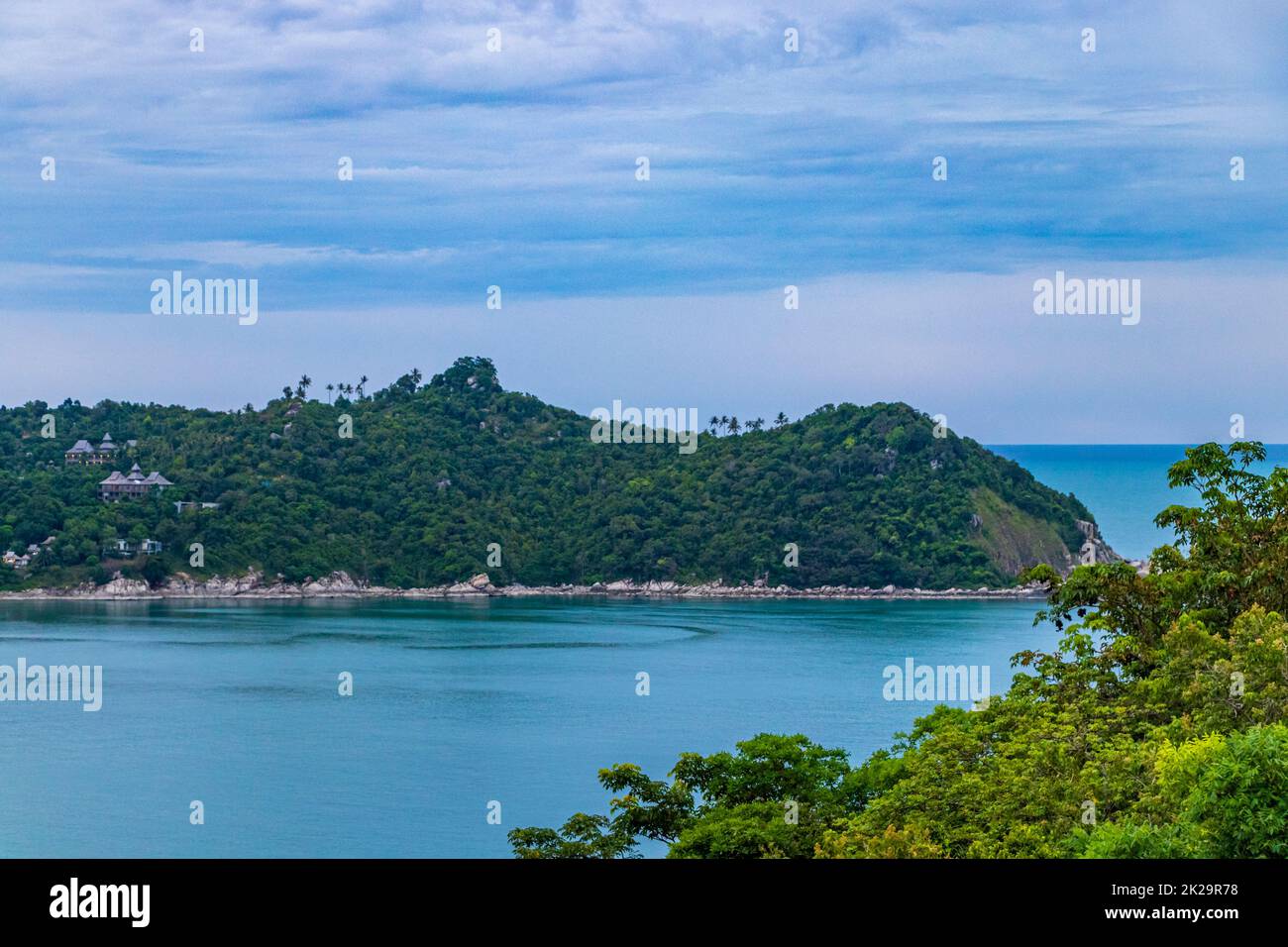 Panorama Thong Nai Pan Beach, Koh Phangan Surat Thani Thailandia. Foto Stock