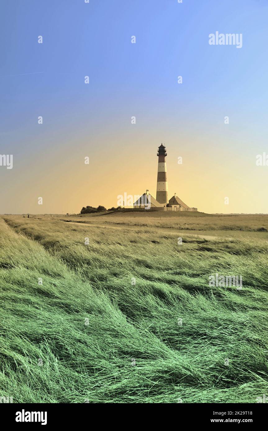 faro westhesversand Foto Stock