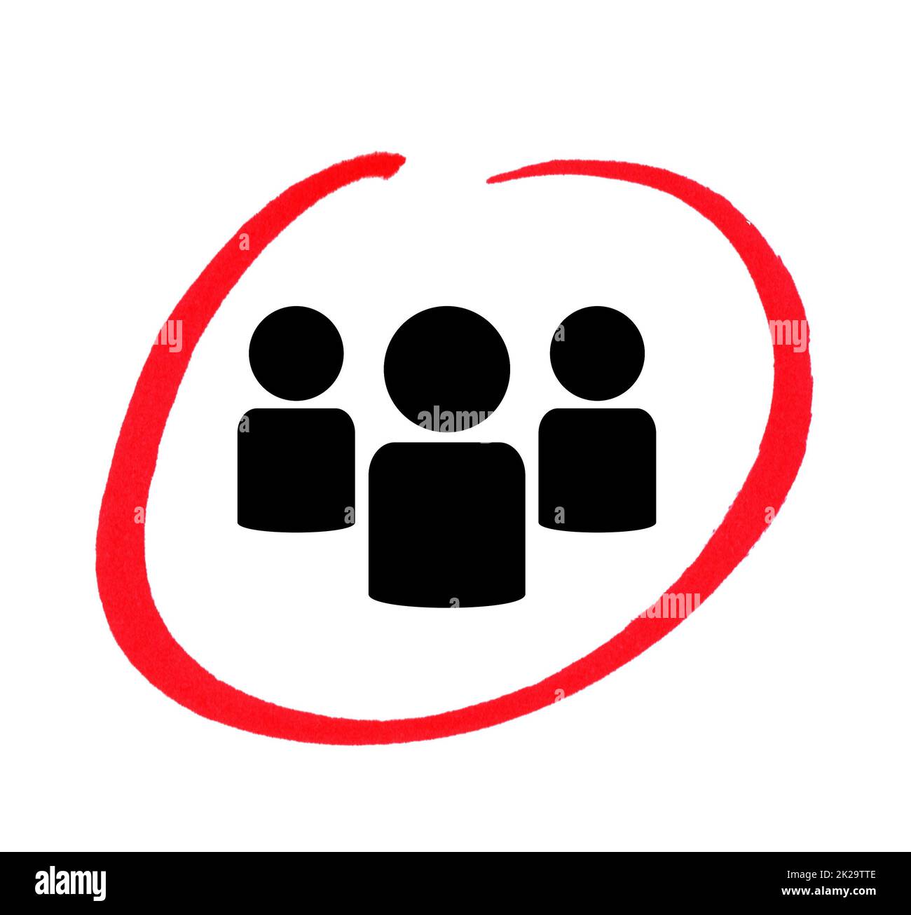 Gruppo - persone con cerchio di matita rosso Foto Stock