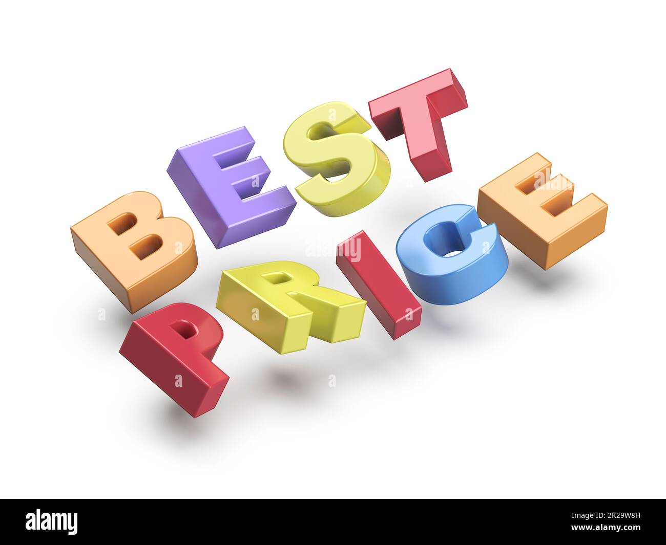 Testo promozionale miglior prezzo Foto Stock