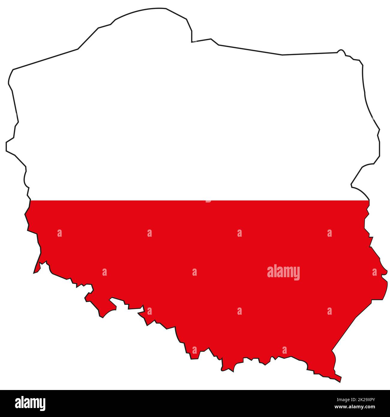 Stato europeo Polonia e bandiera nazionale del paese Foto Stock