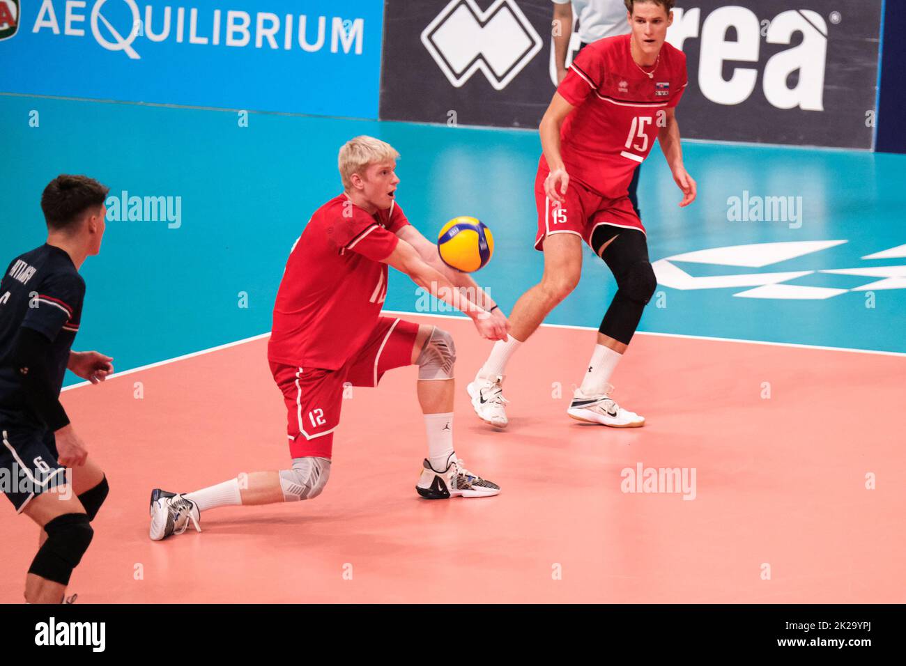 Montesilvano, Pescara, Italia. 22nd set, 2022. In azione durante il CEV U20 Campionato europeo di pallavolo 2022 a Montesilvano (Credit Image: © Elena Vizzoca/Pacific Press via ZUMA Press Wire) Foto Stock