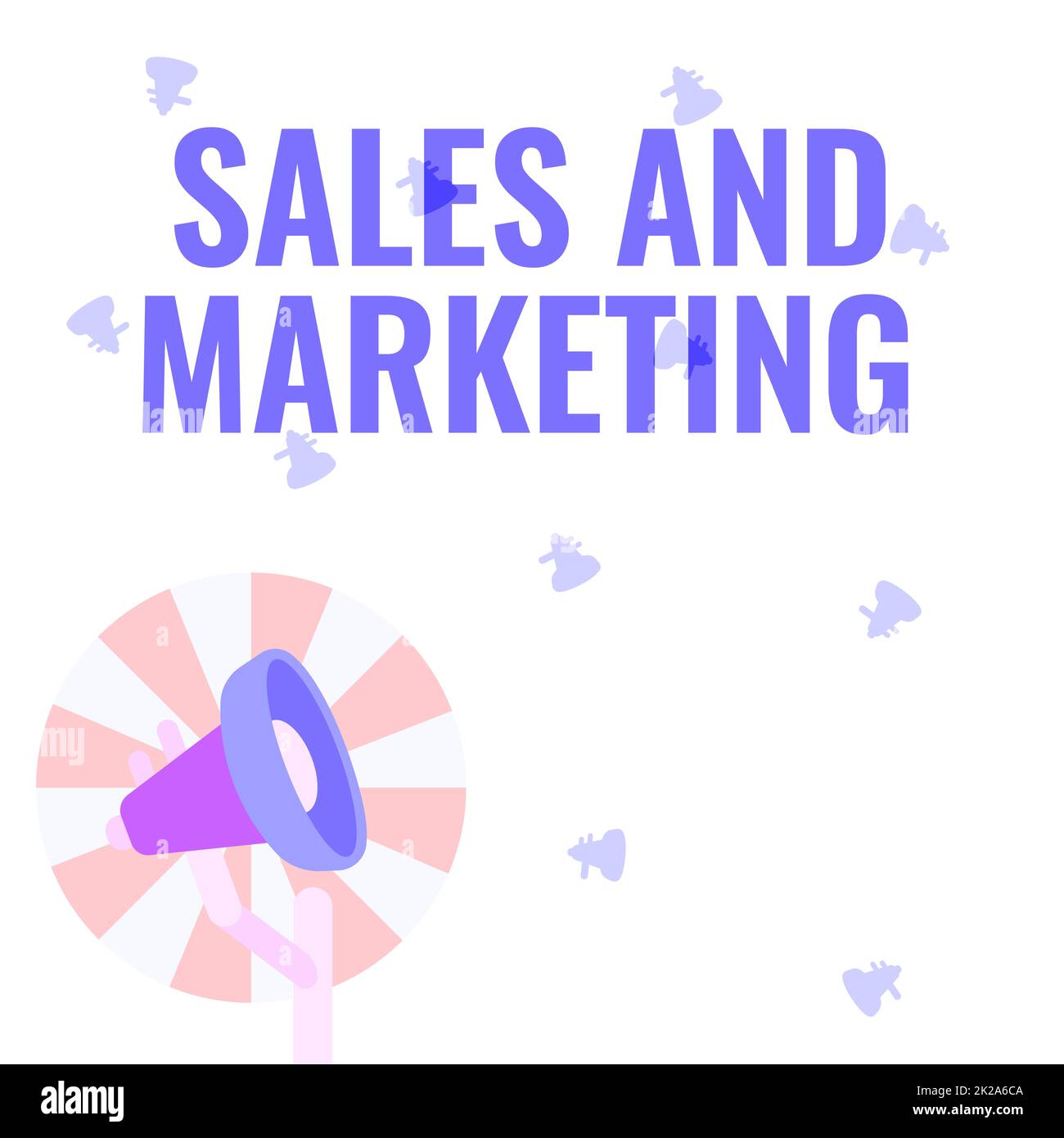 Testo di scrittura a mano Vendite e Marketing. Fotografia concettuale Pubblicità commerciale, promozione e strategia commerciale Illustrazione di Polo Megaphone con Sun alza fare annunci. Foto Stock