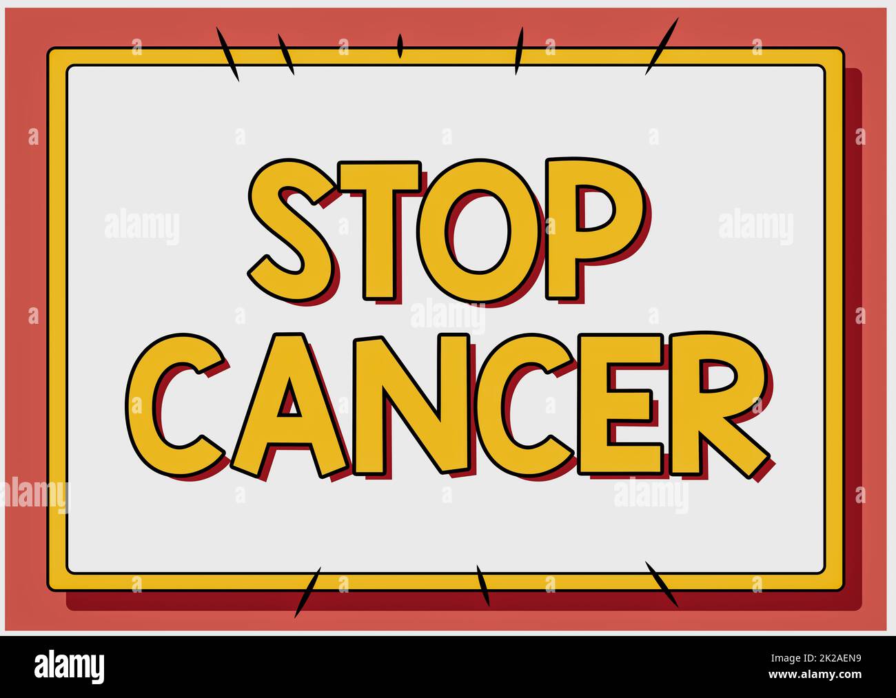 Ispirazione che mostra il segno Stop Cancer. Business idea prevenire la crescita incontrollata di cellule anormali nel corpo linea sfondo illustrato con varie forme e colori. Foto Stock