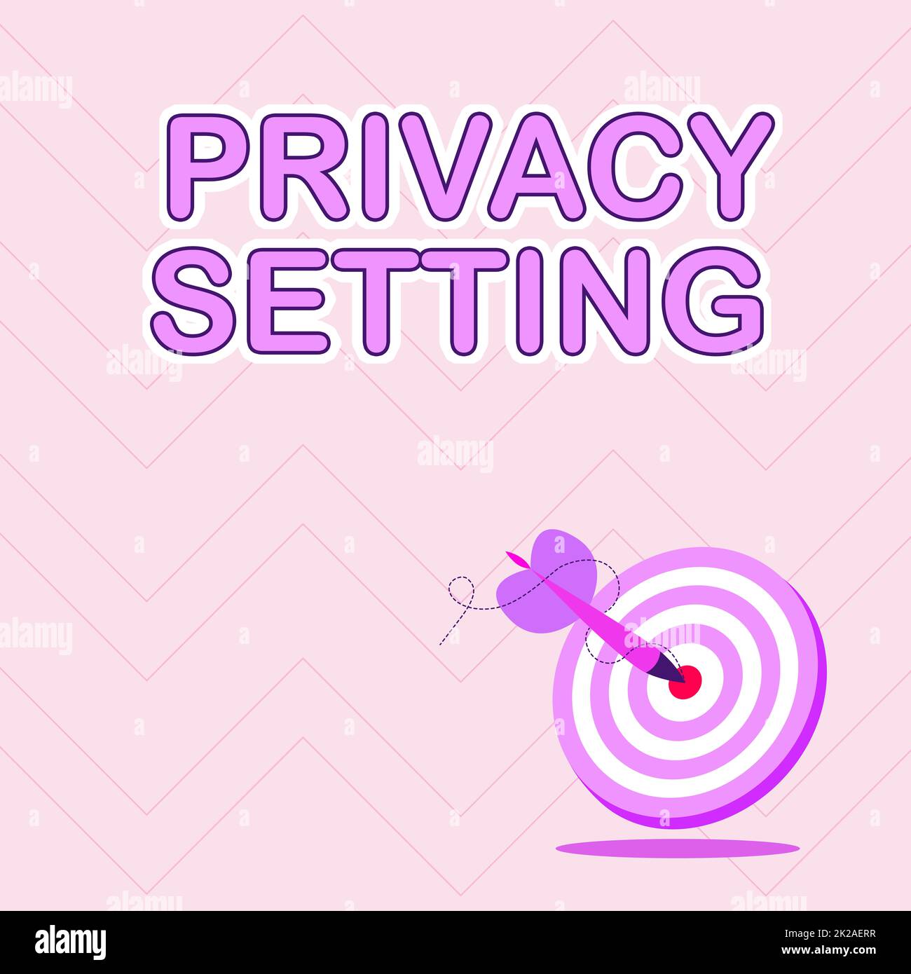 Impostazione della privacy per la didascalia del testo. Approccio aziendale limitare l'accesso al profilo e quali informazioni possono vedere presentando il messaggio raggiungendo il concetto di obiettivo, astratto annunciando l'obiettivo Foto Stock