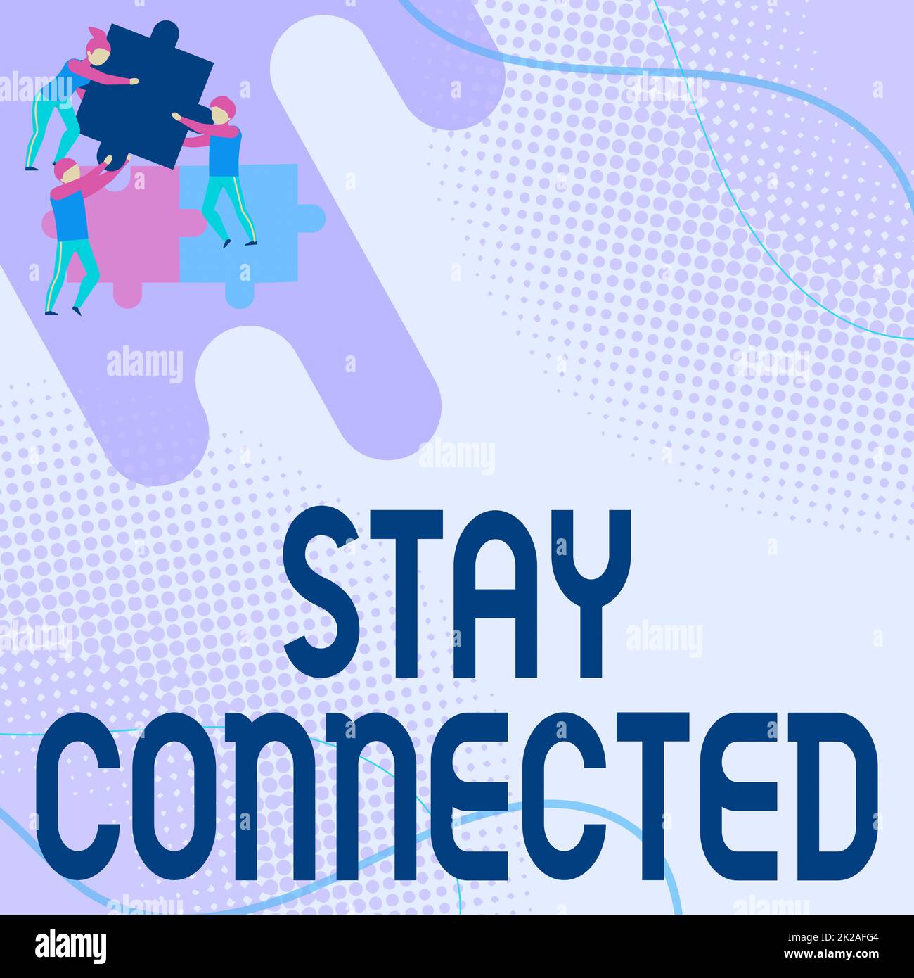 Il segno di scrittura a mano rimane collegato. Concetto aziendale per continuare a comunicare tra loro per mantenere in contatto Team Holding Jigsaw pezzi aiutare gli altri a risolvere il problema. Foto Stock