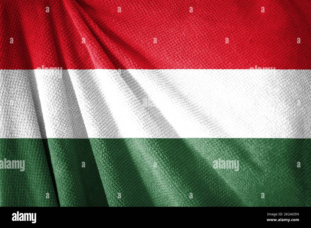 Bandiera Ungheria sull'illustrazione della superficie dell'asciugamano con Foto Stock