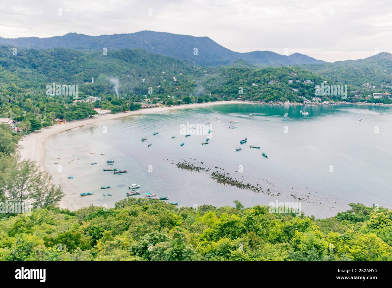 Panorama Thong Nai Pan Beach, Koh Phangan Surat Thani Thailandia. Foto Stock