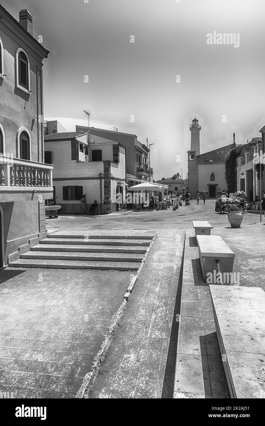 PUNTA SECCA, ITALIA - 13 AGOSTO 2021: Location della Casa dell'Ispettore Montalbano, serie televisiva basata sui romanzi detective di Andrea Camilleri Foto Stock