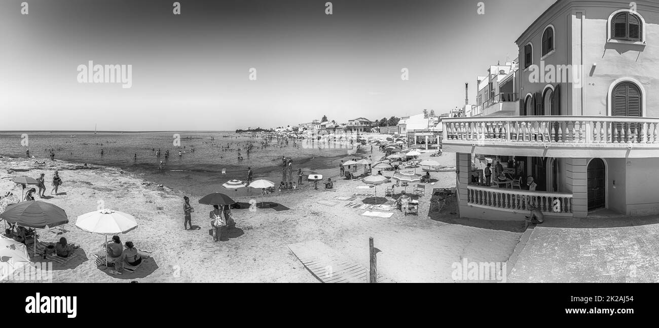 PUNTA SECCA, ITALIA - 13 AGOSTO 2021: Location della Casa dell'Ispettore Montalbano, serie televisiva basata sui romanzi detective di Andrea Camilleri Foto Stock