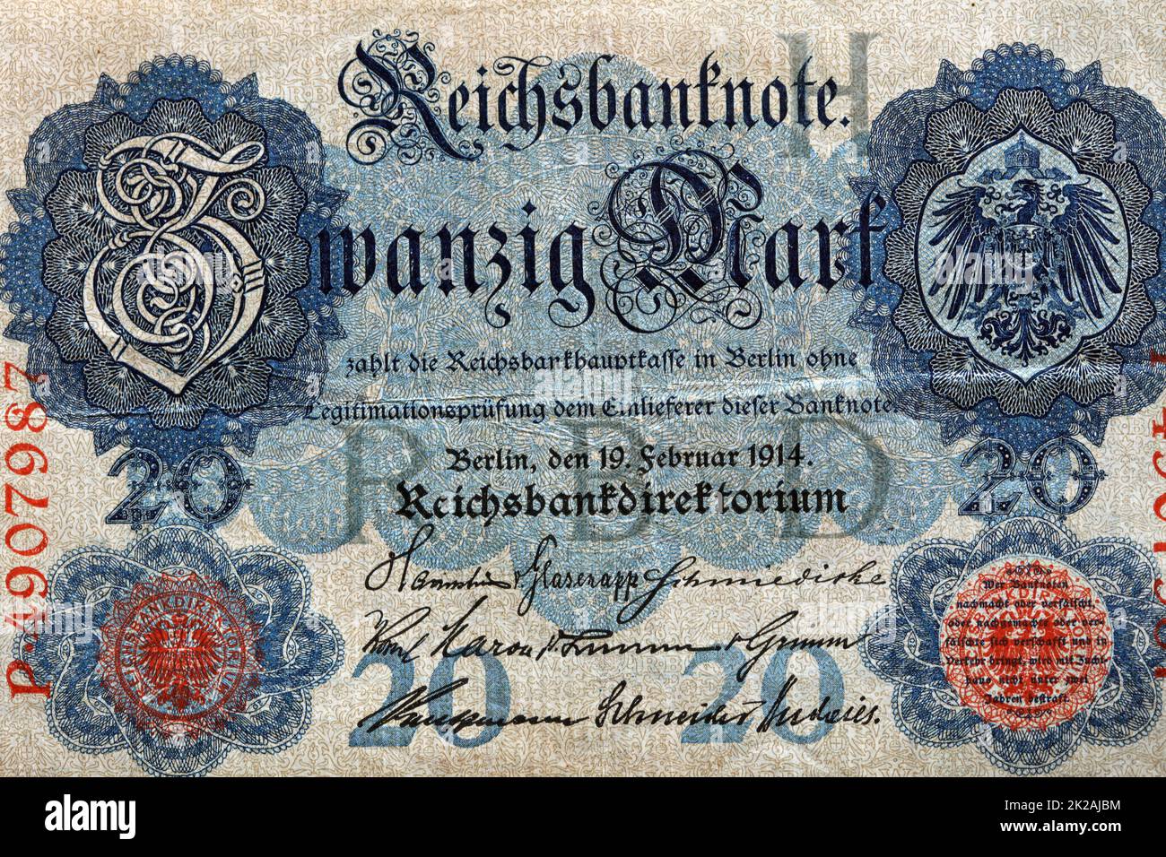 Carta moneta tedesca vintage Foto Stock
