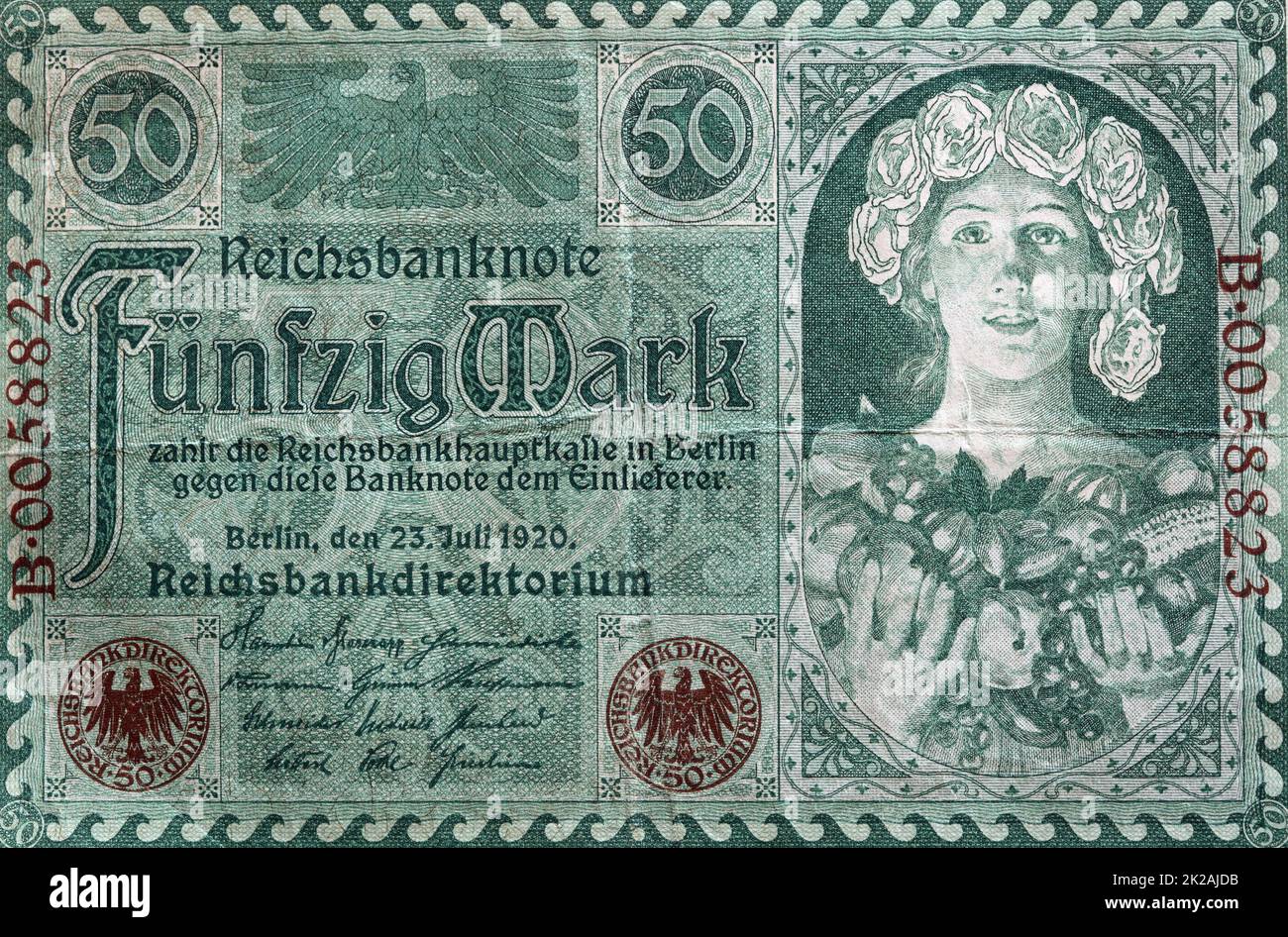 Carta moneta tedesca vintage Foto Stock