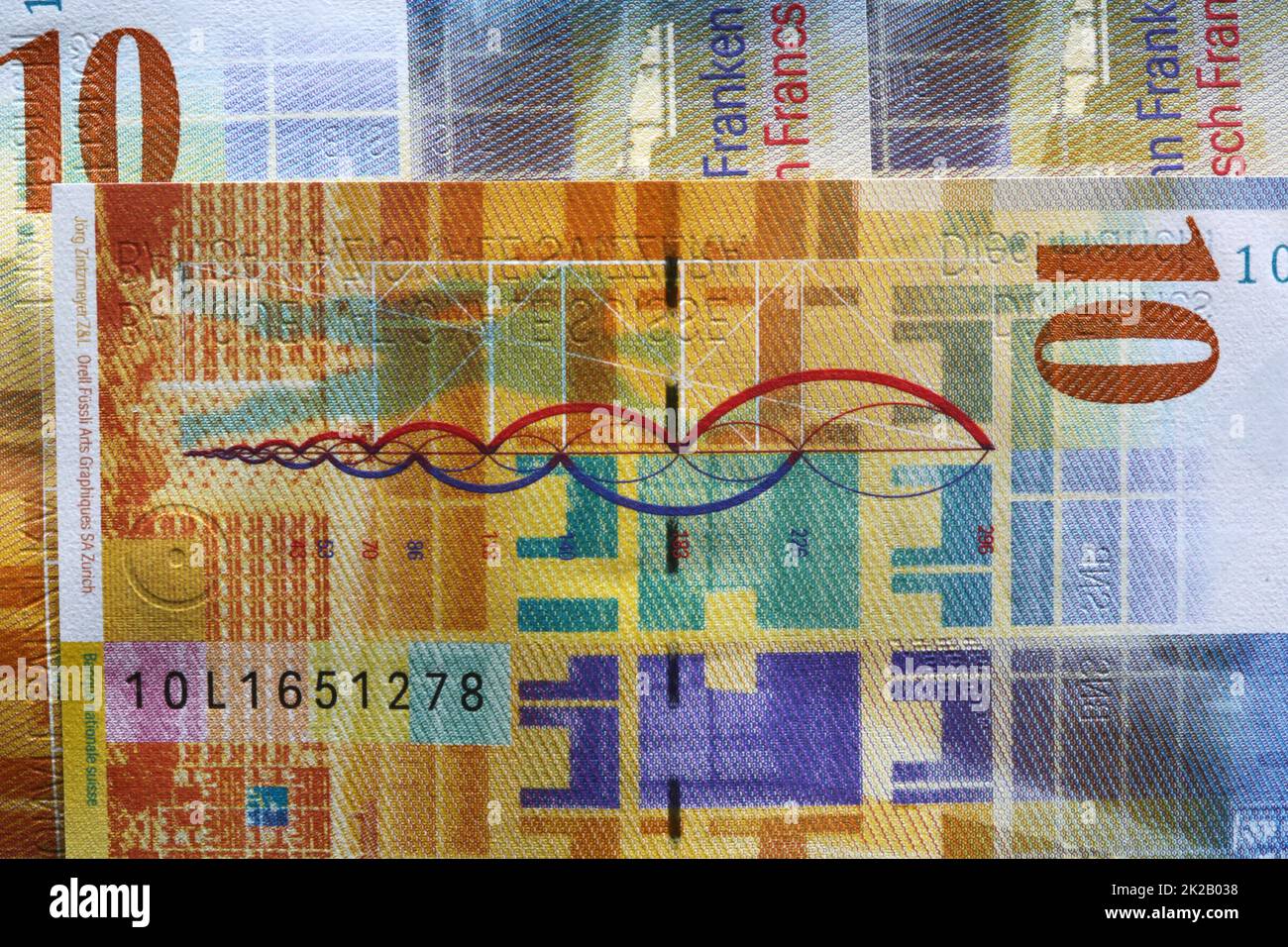 Banconote in franchi svizzeri Foto Stock