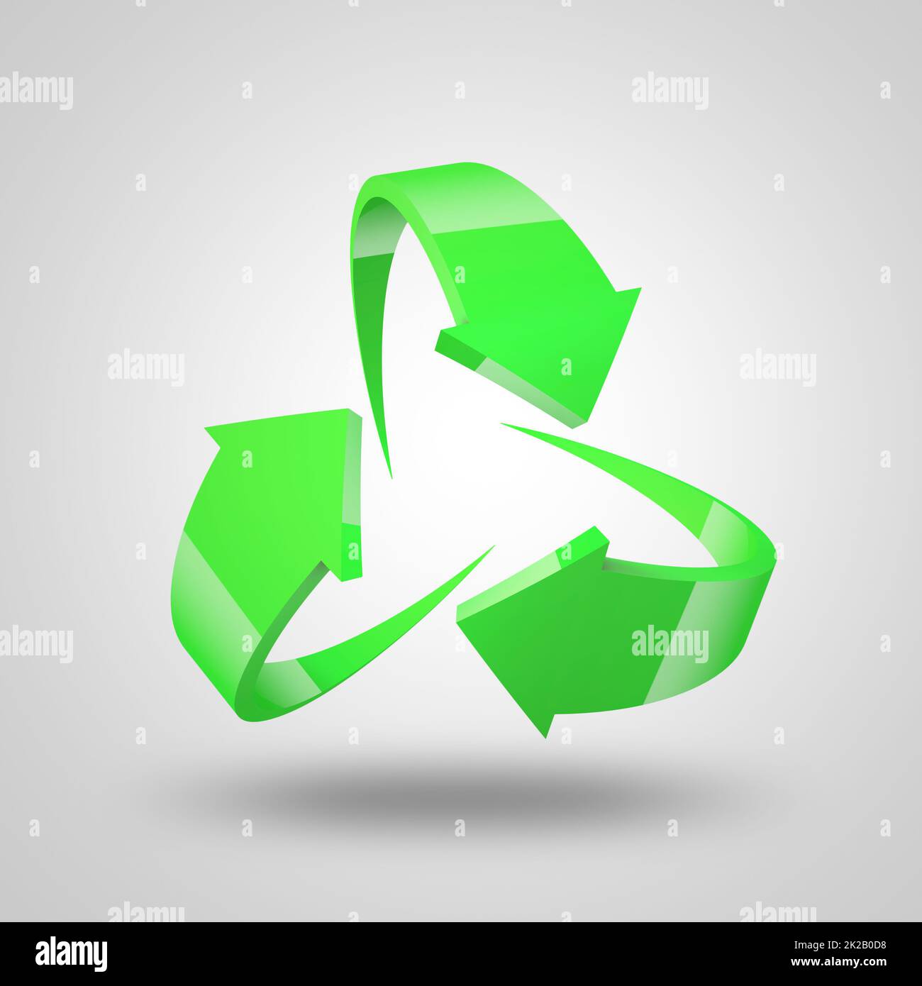 Il riciclaggio ottiene un revamp. Grafica computerizzata delle frecce. Foto Stock