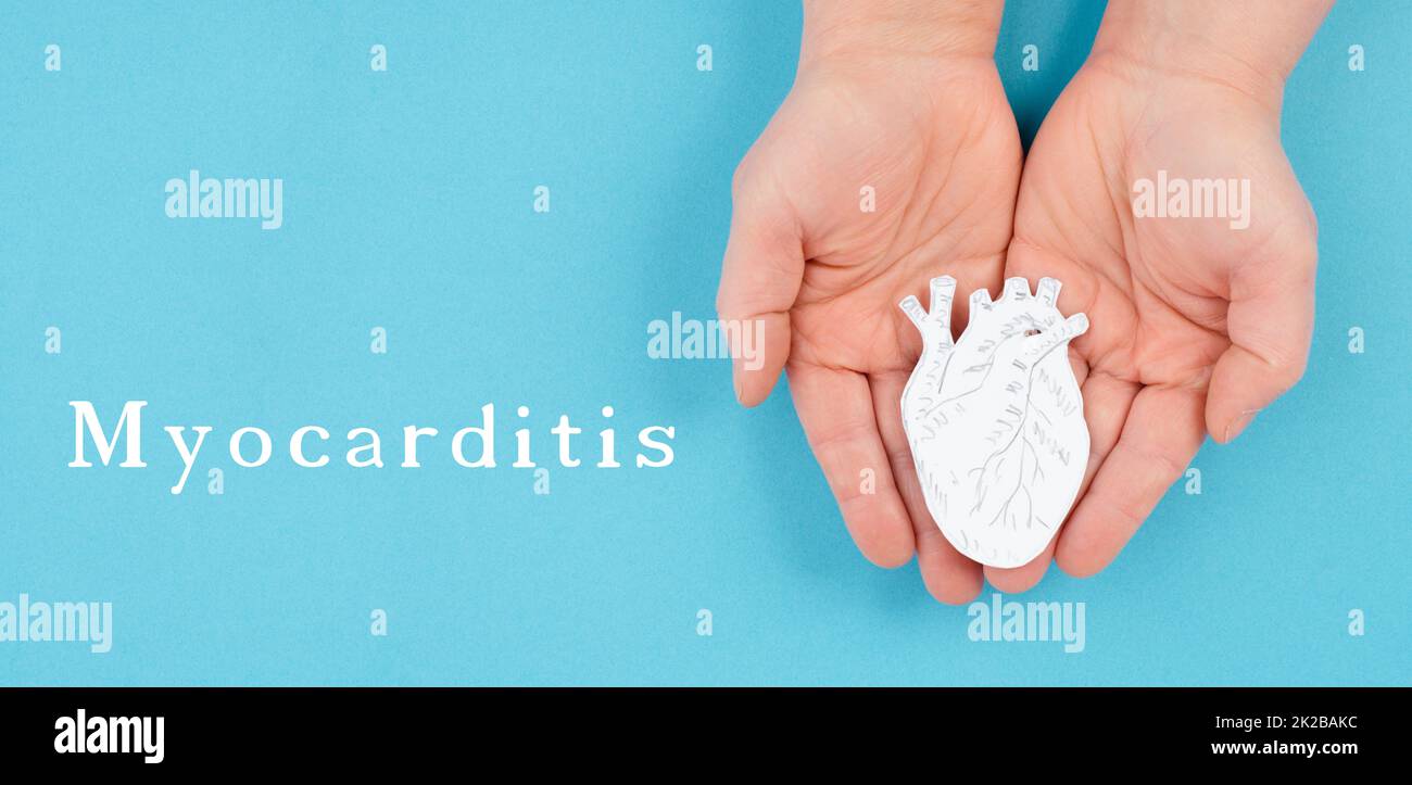 Miocardite malattie cardiache, effetti collaterali delle siringhe di Covid-19, infiammazione del muscolo, trombosi dopo il vaccino Foto Stock