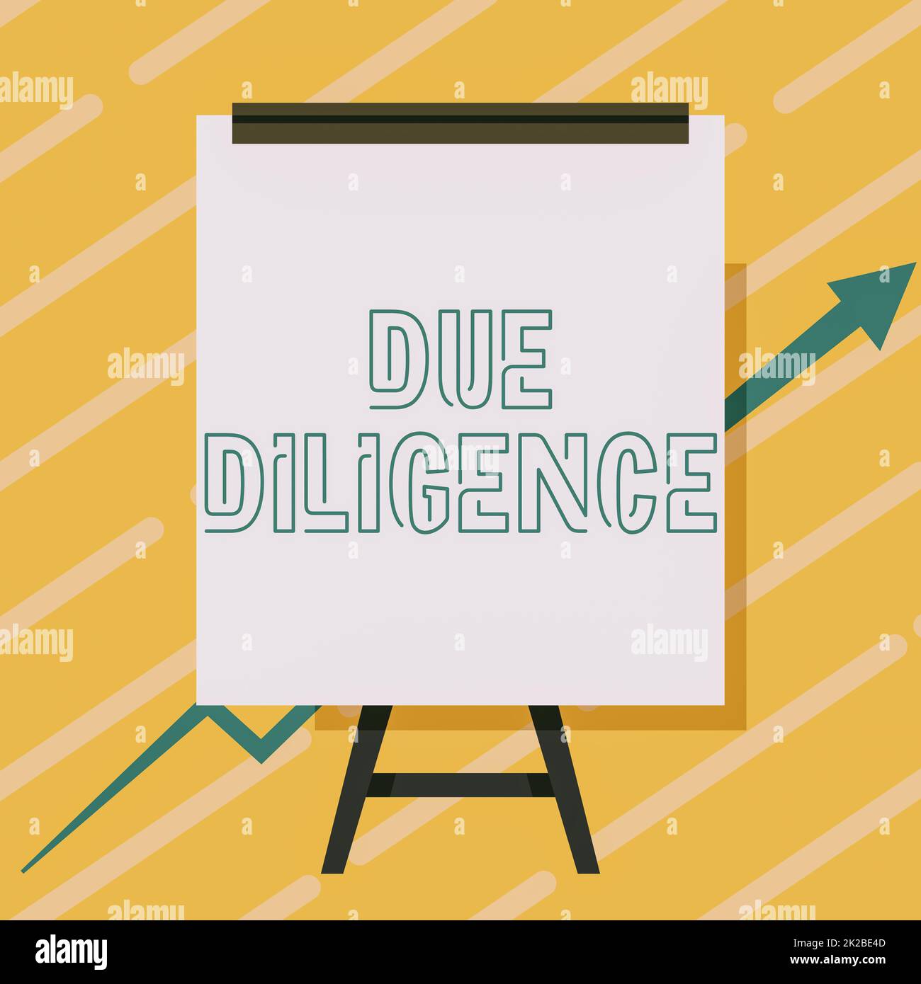 Didascalia concettuale due Diligence, panoramica aziendale evitare di danneggiare altre proprietà aziendali per un accordo Whiteboard disegno con freccia che va su Pres Foto Stock