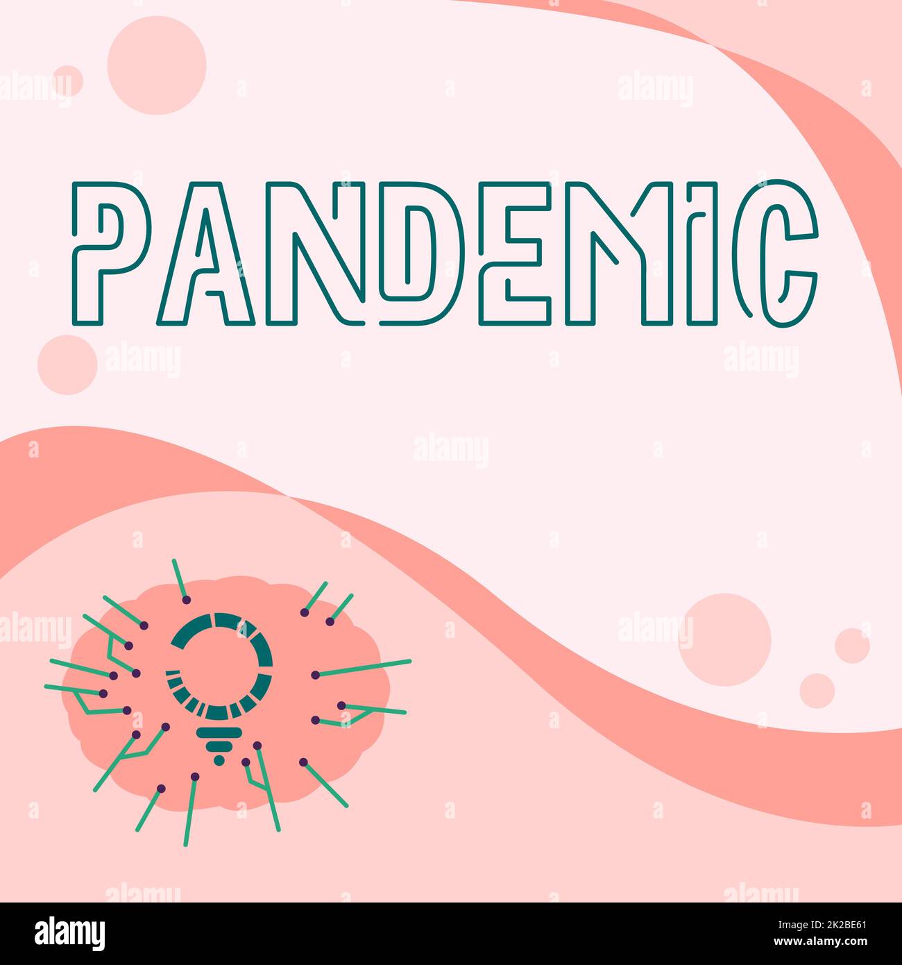 Ispirazione che mostra segno pandemico, parola scritta su che si verifica su un'ampia area che colpisce l'alta proporzione di popolazione Light Bulb disegno con multiplo Foto Stock