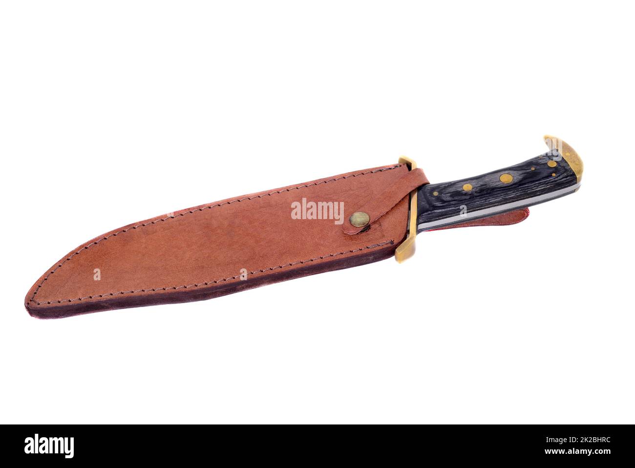 Bowie Knife isolano su bianco Foto Stock