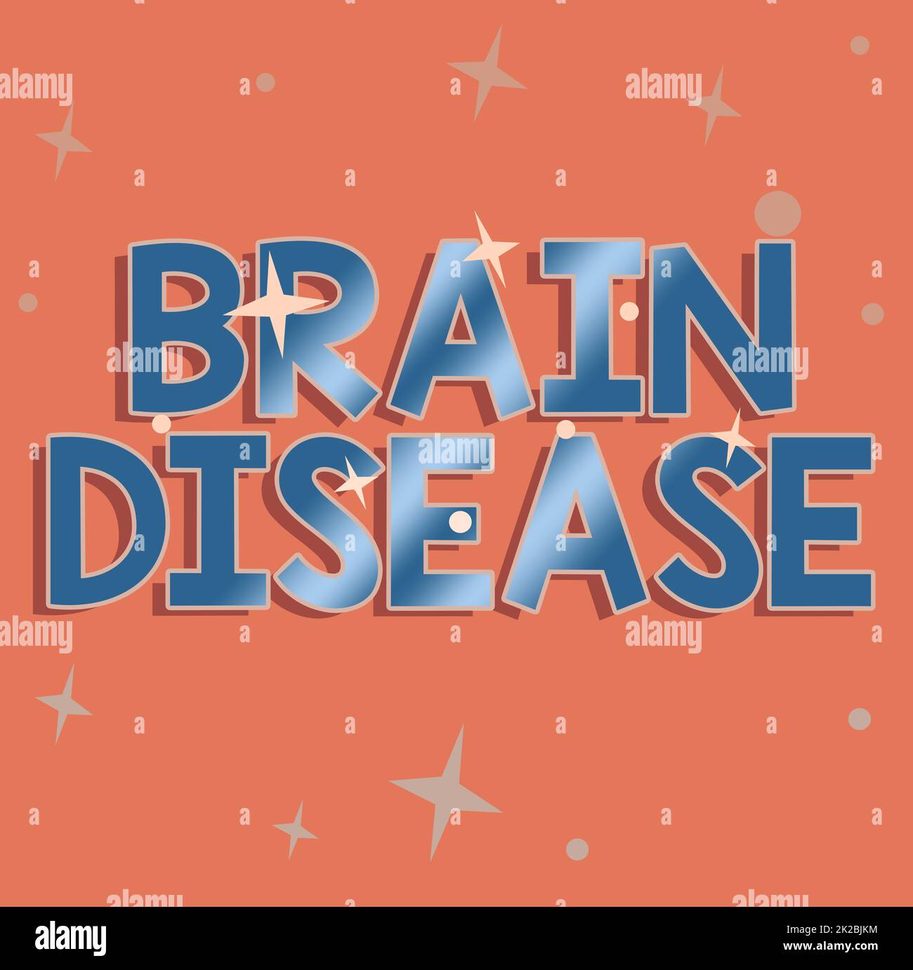Testo della scrittura malattia cerebrale, parola per un disturbo neurologico che deteriora il sistema s è nervi linea sfondi illustrati con vari SH Foto Stock