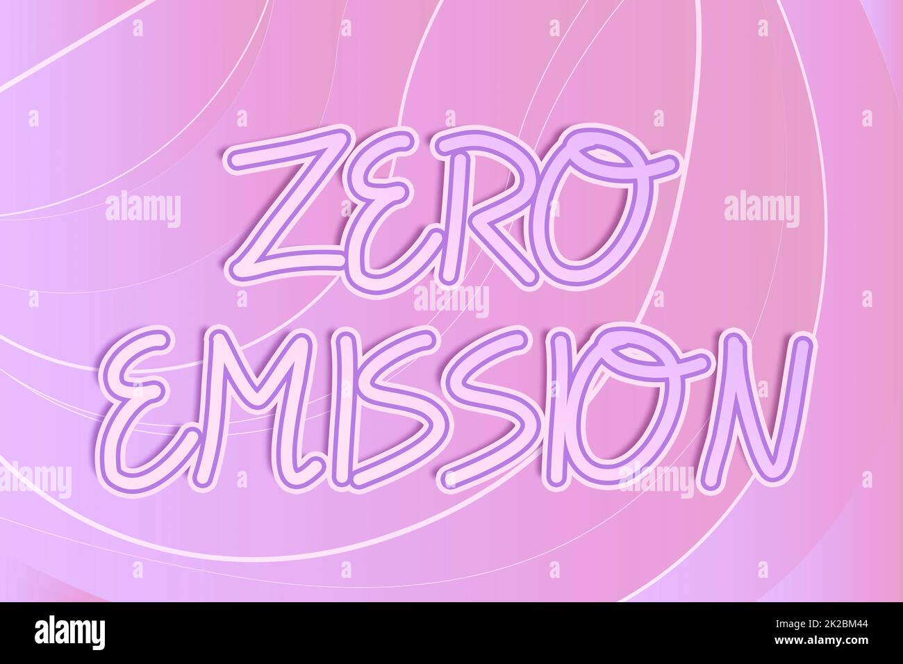 Scrittura visualizzazione testo Zero Emission. Panoramica aziendale Zero Emission Line sfondi illustrati con varie forme e colori. Foto Stock