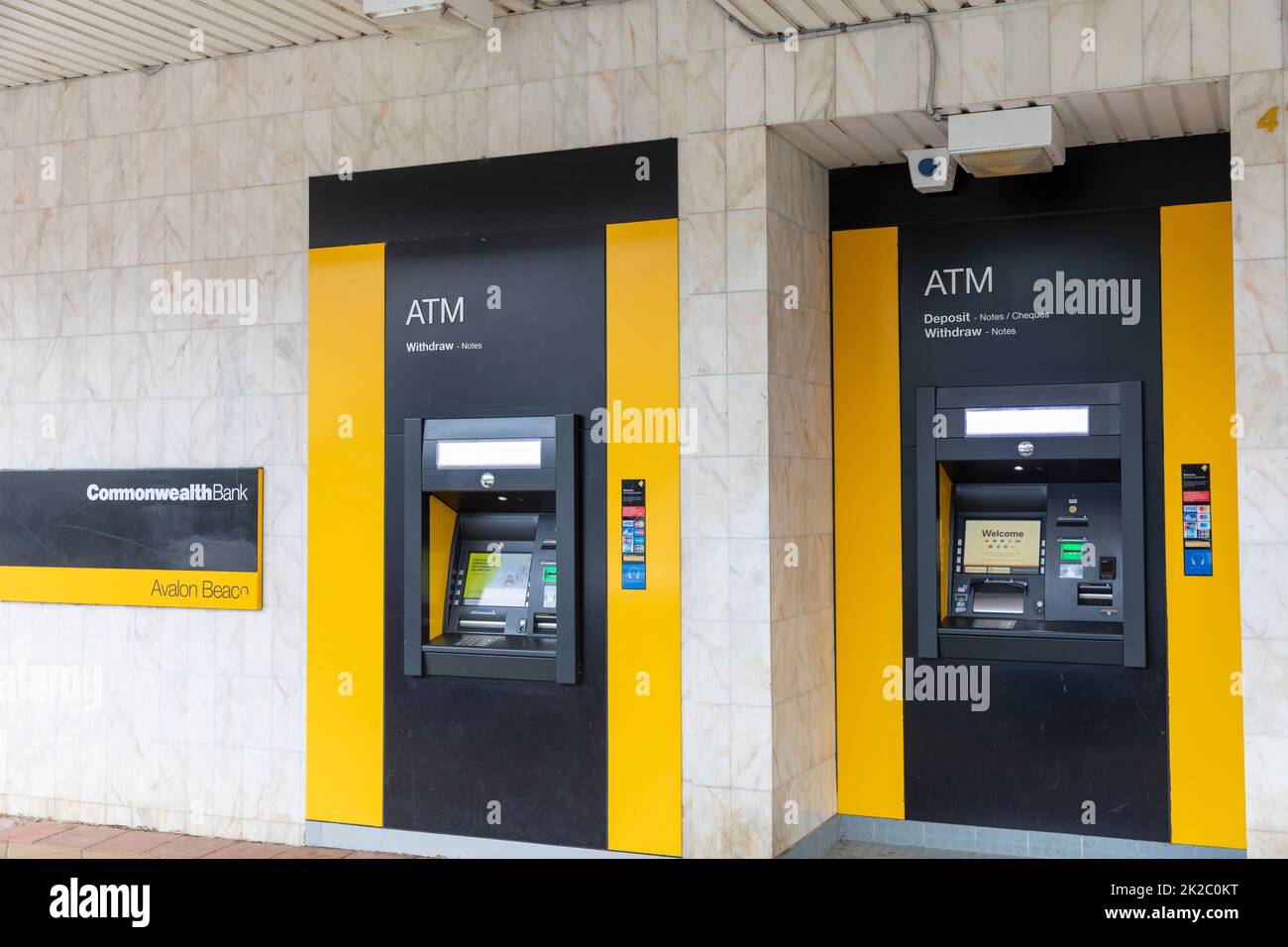 Commonwealth Bank of Australia bancomat a Avalon Beach, Sydney Foto Stock