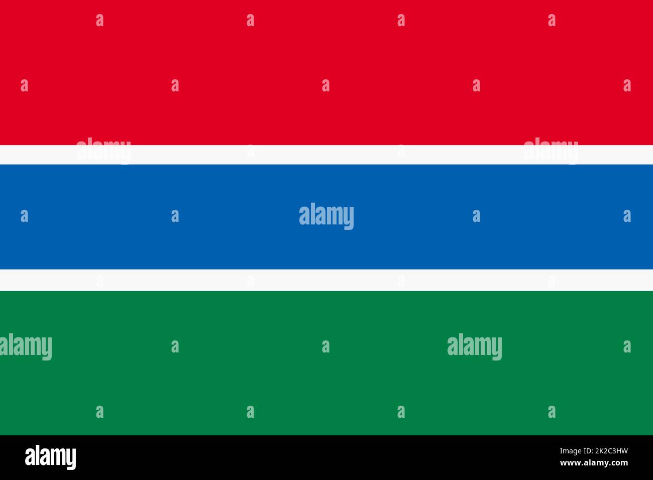 Bandiera Gambia sfondo illustrazione rosso bianco blu verde Foto Stock