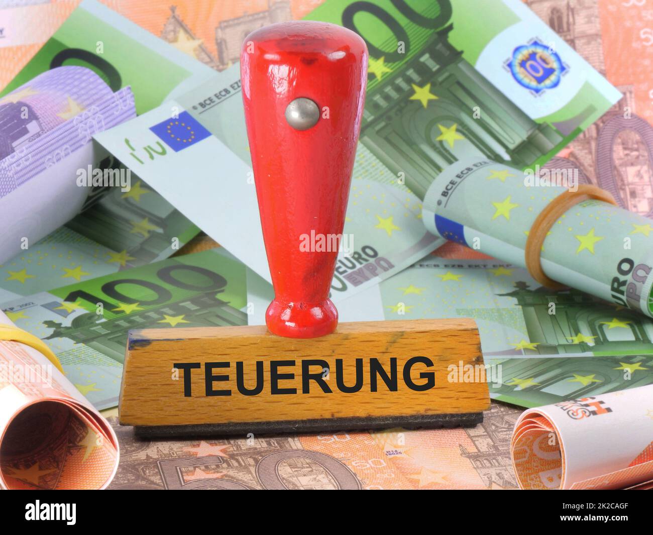 Immagine icona sul tema dell'inflazione e del costo della vita Foto Stock
