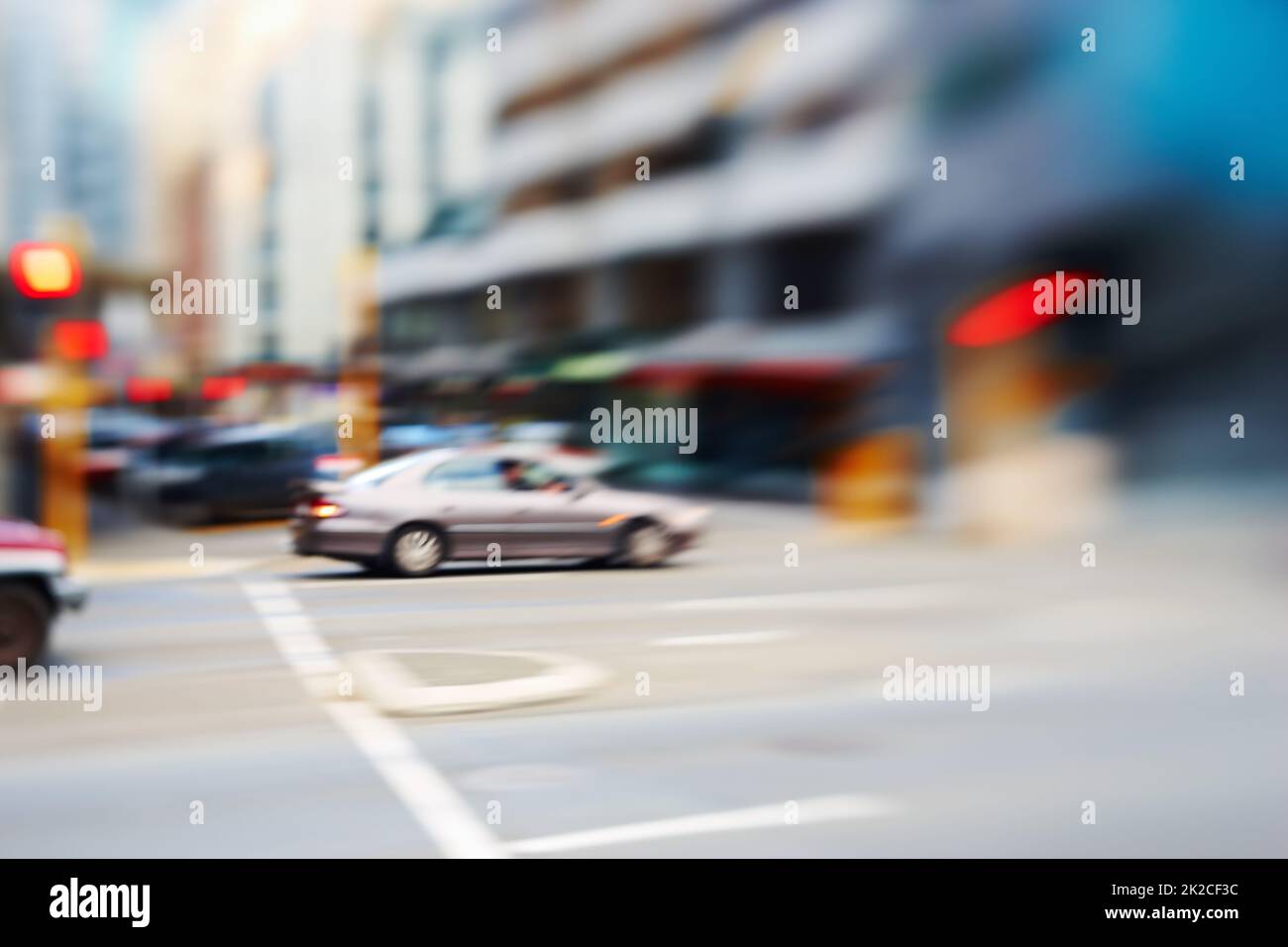 Città sfocata - immagini di sfondo. Immagini della città sfocate astratte. Foto Stock