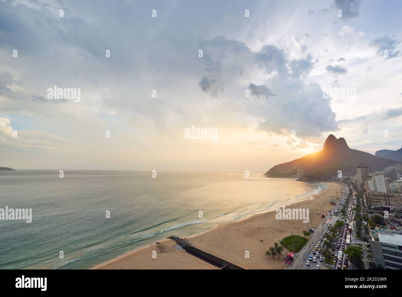 Fate una vacanza in paradiso. Una vista aerea delle spiagge di Rio de Janeiro, Brasile. Foto Stock