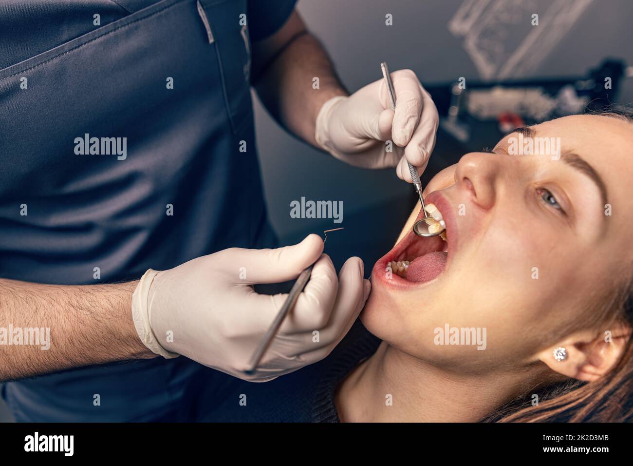 Concetto di clinica odontoiatrica Foto Stock