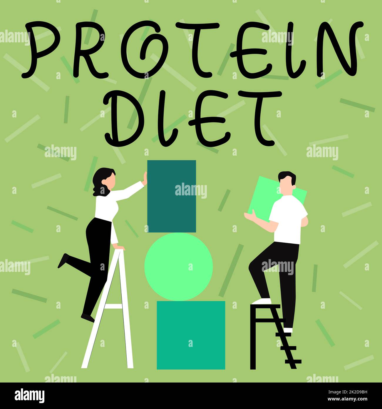 Testo che mostra la dieta proteica di ispirazione. Concetto che significa basso in grasso o carboidrato consumo di coppia di piano di perdita del peso disegno usando la scaletta che mette le cornici vuote grandi dell'immagine ad Una parete. Foto Stock