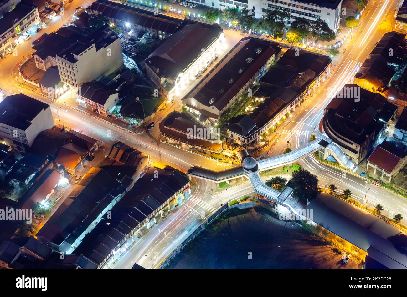 Ponte pedonale di Penang Road (ponte pedonale Octopus) Foto Stock